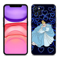 Disney Cinderella Black Silicone Phone Case for iPhone