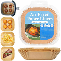 100 Packs Square Air Fryer Liners Disposable for Ninja 2-5 QT